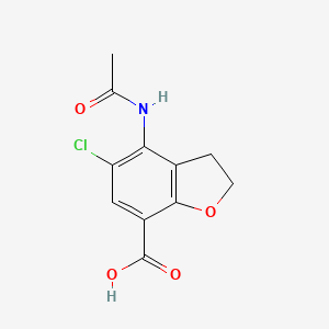 molecular formula C11H10ClNO4 B3128203 4-Acetamido-5-chloro-2,3-dihydro-1-benzofuran-7-carboxylic acid CAS No. 338791-13-2