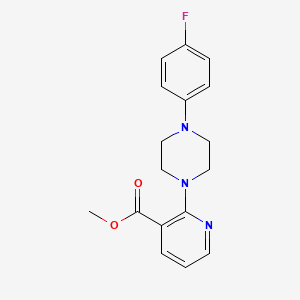 molecular formula C17H18FN3O2 B3128242 Methyl 2-[4-(4-fluorophenyl)piperazin-1-yl]pyridine-3-carboxylate CAS No. 338792-78-2