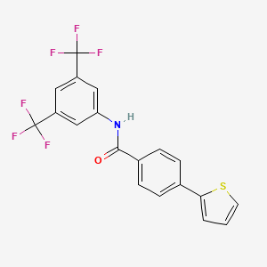 molecular formula C19H11F6NOS B3128309 N-[3,5-bis(trifluoromethyl)phenyl]-4-(2-thienyl)benzenecarboxamide CAS No. 338794-59-5