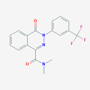 molecular formula C18H14F3N3O2 B3128805 N,N-dimethyl-4-oxo-3-(3-(trifluoromethyl)phenyl)-3,4-dihydrophthalazine-1-carboxamide CAS No. 338975-89-6