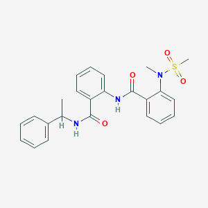 molecular formula C24H25N3O4S B312892 2-[methyl(methylsulfonyl)amino]-N-(2-{[(1-phenylethyl)amino]carbonyl}phenyl)benzamide 