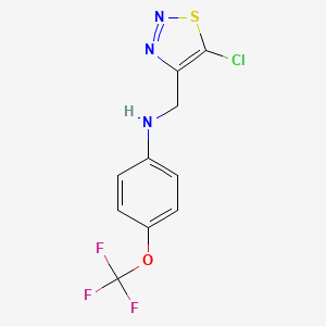 molecular formula C10H7ClF3N3OS B3128985 N-[(5-chloro-1,2,3-thiadiazol-4-yl)methyl]-4-(trifluoromethoxy)aniline CAS No. 339010-34-3