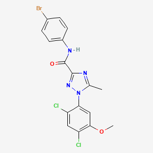 molecular formula C17H13BrCl2N4O2 B3129130 N-(4-bromophenyl)-1-(2,4-dichloro-5-methoxyphenyl)-5-methyl-1H-1,2,4-triazole-3-carboxamide CAS No. 339015-11-1