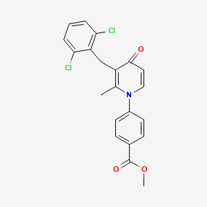 molecular formula C21H17Cl2NO3 B3129180 methyl 4-[3-(2,6-dichlorobenzyl)-2-methyl-4-oxo-1(4H)-pyridinyl]benzenecarboxylate CAS No. 339017-46-8