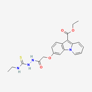molecular formula C20H22N4O4S B3129276 Ethyl 3-(2-{2-[(ethylamino)carbothioyl]hydrazino}-2-oxoethoxy)pyrido[1,2-a]indole-10-carboxylate CAS No. 339020-52-9
