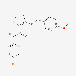 molecular formula C19H16BrNO3S B3129448 N-(4-bromophenyl)-3-[(4-methoxyphenyl)methoxy]thiophene-2-carboxamide CAS No. 339098-29-2