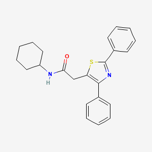 molecular formula C23H24N2OS B3129956 N-cyclohexyl-2-(2,4-diphenyl-1,3-thiazol-5-yl)acetamide CAS No. 339277-87-1