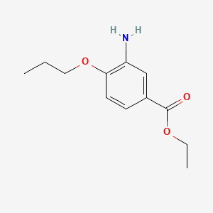 molecular formula C12H17NO3 B3130300 Ethyl 3-amino-4-propoxybenzoate CAS No. 342044-71-7