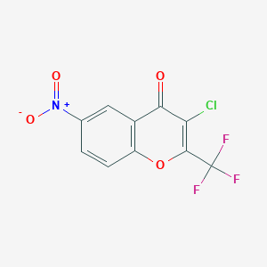 molecular formula C10H3ClF3NO4 B3130362 NAMOLINE CAS No. 342795-11-3