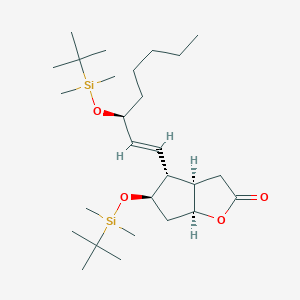 molecular formula C27H52O4Si2 B031304 (3Ar,4R,5R,6aS)-5-[tert-butyl(dimethyl)silyl]oxy-4-[(E,3S)-3-[tert-butyl(dimethyl)silyl]oxyoct-1-enyl]-3,3a,4,5,6,6a-hexahydrocyclopenta[b]furan-2-one CAS No. 61628-05-5