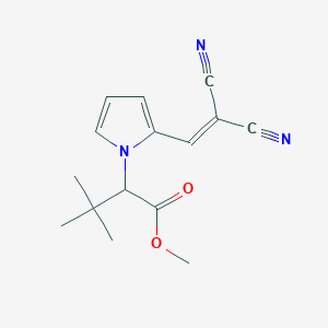 molecular formula C15H17N3O2 B3130459 methyl 2-[2-(2-cyano-3-nitrilo-1-propenyl)-1H-pyrrol-1-yl]-3,3-dimethylbutanoate CAS No. 343373-29-5