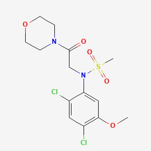 molecular formula C14H18Cl2N2O5S B3130485 N-(2,4-dichloro-5-methoxyphenyl)-N-(2-morpholino-2-oxoethyl)methanesulfonamide CAS No. 343374-22-1