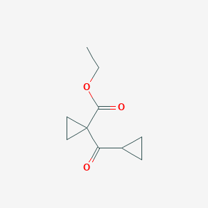 molecular formula C10H14O3 B3130573 Ethyl1-(cyclopropanecarbonyl)cyclopropanecarboxylate CAS No. 343771-01-7