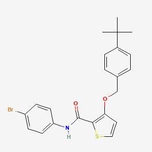 molecular formula C22H22BrNO2S B3130666 N-(4-bromophenyl)-3-[(4-tert-butylphenyl)methoxy]thiophene-2-carboxamide CAS No. 344272-78-2