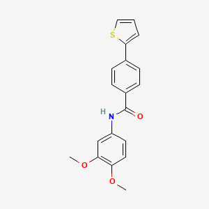 molecular formula C19H17NO3S B3130685 N-(3,4-dimethoxyphenyl)-4-(2-thienyl)benzenecarboxamide CAS No. 344274-01-7