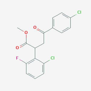 molecular formula C17H13Cl2FO3 B3130714 Methyl 2-(2-chloro-6-fluorophenyl)-4-(4-chlorophenyl)-4-oxobutanoate CAS No. 344281-42-1