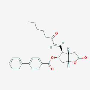 molecular formula C28H30O5 B031309 (3aR,4R,5R,6aS)-2-Oxo-4-((E)-3-oxooct-1-en-1-yl)hexahydro-2H-cyclopenta[b]furan-5-yl [1,1'-biphenyl]-4-carboxylate CAS No. 31753-00-1