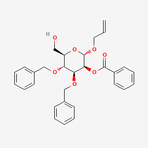 molecular formula C30H32O7 B3130938 Allyl 2-O-benzoyl-3-O,4-O-dibenzyl-alpha-D-mannopyranoside CAS No. 346441-51-8