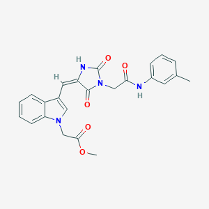 molecular formula C24H22N4O5 B313119 METHYL 2-(3-{[(4E)-1-{[(3-METHYLPHENYL)CARBAMOYL]METHYL}-2,5-DIOXOIMIDAZOLIDIN-4-YLIDENE]METHYL}-1H-INDOL-1-YL)ACETATE 
