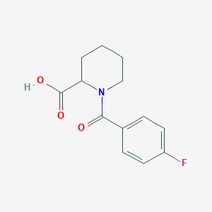 molecular formula C13H14FNO3 B3131345 1-(4-Fluorobenzoyl)piperidine-2-carboxylic acid CAS No. 351902-40-4