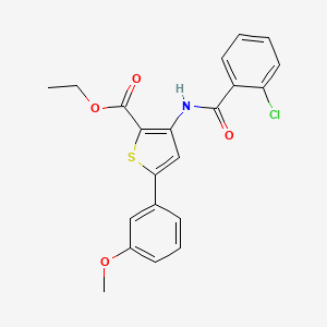 molecular formula C21H18ClNO4S B3131687 Ethyl 3-{[(2-chlorophenyl)carbonyl]amino}-5-(3-methoxyphenyl)thiophene-2-carboxylate CAS No. 356586-87-3