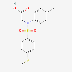molecular formula C16H17NO4S2 B3131712 N-(4-methylphenyl)-N-{[4-(methylsulfanyl)phenyl]sulfonyl}glycine CAS No. 357308-10-2