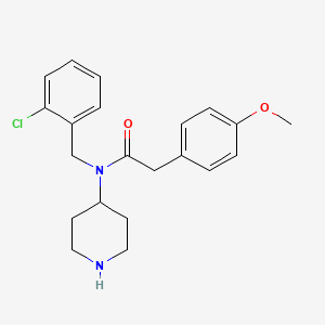molecular formula C21H25ClN2O2 B3131915 n-((2-Chlorophenyl)methyl)-n-(piperidin-4-yl)-4-methoxyphenylacetamide CAS No. 359877-82-0