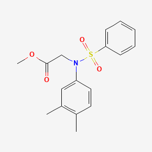 molecular formula C17H19NO4S B3132064 Methyl N-(3,4-dimethylphenyl)-N-(phenylsulfonyl)glycinate CAS No. 363174-14-5