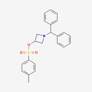 molecular formula C23H23NO3S B3132139 3-Azetidinol, 1-(diphenylmethyl)-, 3-(4-methylbenzenesulfonate) CAS No. 36476-80-9