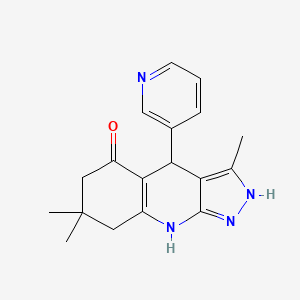 3,7,7-trimethyl-4-(3-pyridinyl)-2,4,6,7,8,9-hexahydro-5H-pyrazolo[3,4-b]quinolin-5-one