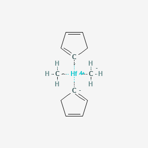 molecular formula C12H16Hf B3132575 Carbanide;cyclopenta-1,3-diene;hafnium(4+) CAS No. 37260-88-1