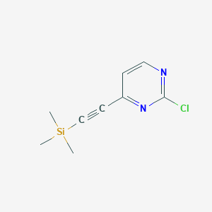 molecular formula C9H11ClN2Si B3132882 2-Chloro-4-[trimethylsilylethynyl]pyrimidine CAS No. 37972-23-9