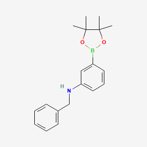 molecular formula C19H24BNO2 B3132892 N-benzyl-3-(4,4,5,5-tetramethyl-1,3,2-dioxaborolan-2-yl)aniline CAS No. 380151-99-5