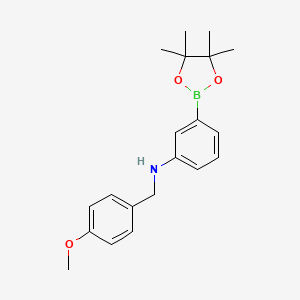 molecular formula C20H26BNO3 B3132896 N-(4-methoxybenzyl)-3-(4,4,5,5-tetramethyl-1,3,2-dioxaborolan-2-yl)aniline CAS No. 380152-01-2