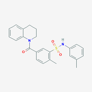 B3132913 5-(3,4-dihydro-2H-quinoline-1-carbonyl)-2-methyl-N-(3-methylphenyl)benzenesulfonamide CAS No. 380547-81-9