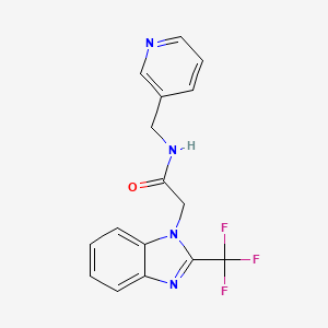 molecular formula C16H13F3N4O B3133169 N-(3-pyridinylmethyl)-2-[2-(trifluoromethyl)-1H-1,3-benzimidazol-1-yl]acetamide CAS No. 383148-36-5
