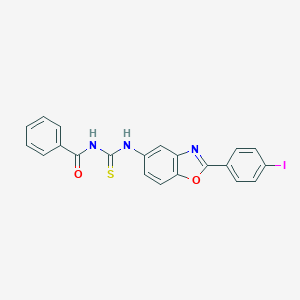 molecular formula C21H14IN3O2S B313318 N-[[2-(4-iodophenyl)-1,3-benzoxazol-5-yl]carbamothioyl]benzamide 