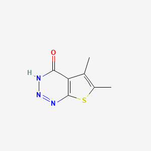 molecular formula C7H7N3OS B3133204 5,6-dimethyl-3H,4H-thieno[2,3-d][1,2,3]triazin-4-one CAS No. 38359-85-2