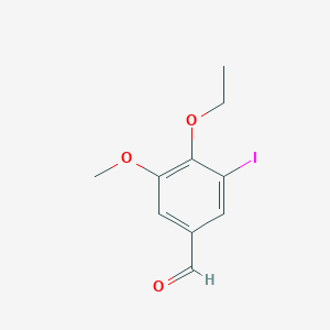 molecular formula C10H11IO3 B3133278 4-Ethoxy-3-iodo-5-methoxybenzaldehyde CAS No. 384857-33-4