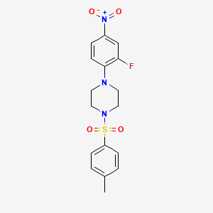 molecular formula C17H18FN3O4S B3133289 1-(2-Fluoro-4-nitrophenyl)-4-[(4-methylphenyl)sulfonyl]piperazine CAS No. 385380-87-0