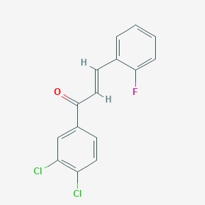 molecular formula C15H9Cl2FO B3133330 (E)-1-(3,4-dichlorophenyl)-3-(2-fluorophenyl)prop-2-en-1-one CAS No. 386216-25-7