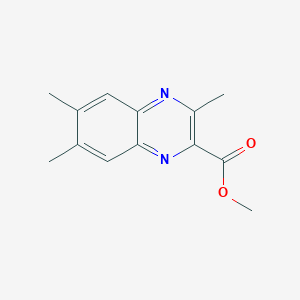 molecular formula C13H14N2O2 B3133415 3,6,7-Trimethylquinoxaline-2-carboxylic acid methyl ester CAS No. 389121-68-0
