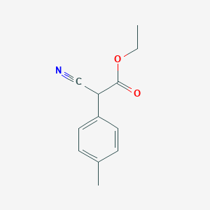 molecular formula C12H13NO2 B3133545 ethyl 2-cyano-2-(p-tolyl)acetate CAS No. 39266-20-1