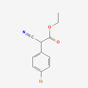 molecular formula C11H10BrNO2 B3133547 Ethyl 2-(4-bromophenyl)-2-cyanoacetate CAS No. 39266-22-3