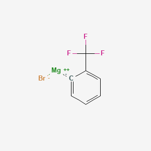 molecular formula C7H4BrF3Mg B3133621 (2-(Trifluoromethyl)phenyl)magnesium bromide, 0.50 M in THF CAS No. 395-47-1
