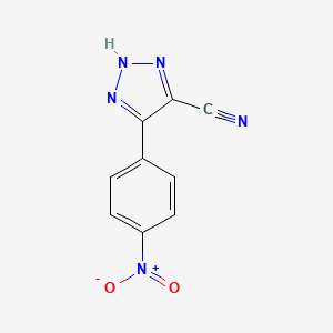 molecular formula C9H5N5O2 B3133749 4-(4-Nitrophenyl)-1H-1,2,3-triazole-5-carbonitrile CAS No. 39807-68-6