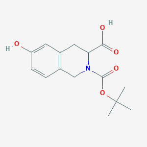 molecular formula C15H19NO5 B3133760 2-[(Tert-butyloxycarbonyl)]-6-hydroxy-1,2,3,4-tetrahydroisoquinoline-3-carboxylic acid CAS No. 398476-78-3