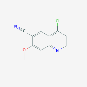 molecular formula C11H7ClN2O B3133765 4-Chloro-6-cyano-7-methoxyquinoline CAS No. 398487-31-5