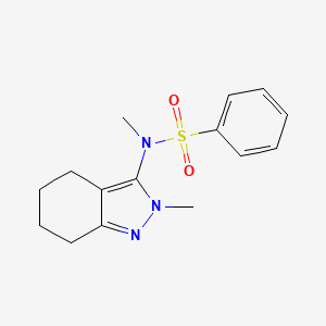 molecular formula C15H19N3O2S B3133829 N-methyl-N-(2-methyl-4,5,6,7-tetrahydro-2H-indazol-3-yl)benzenesulfonamide CAS No. 400073-99-6