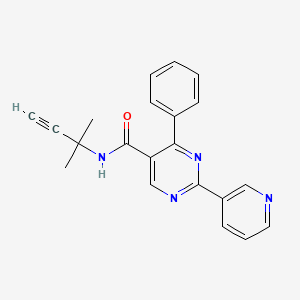 molecular formula C21H18N4O B3134369 N-(1,1-dimethyl-2-propynyl)-4-phenyl-2-(3-pyridinyl)-5-pyrimidinecarboxamide CAS No. 400079-55-2